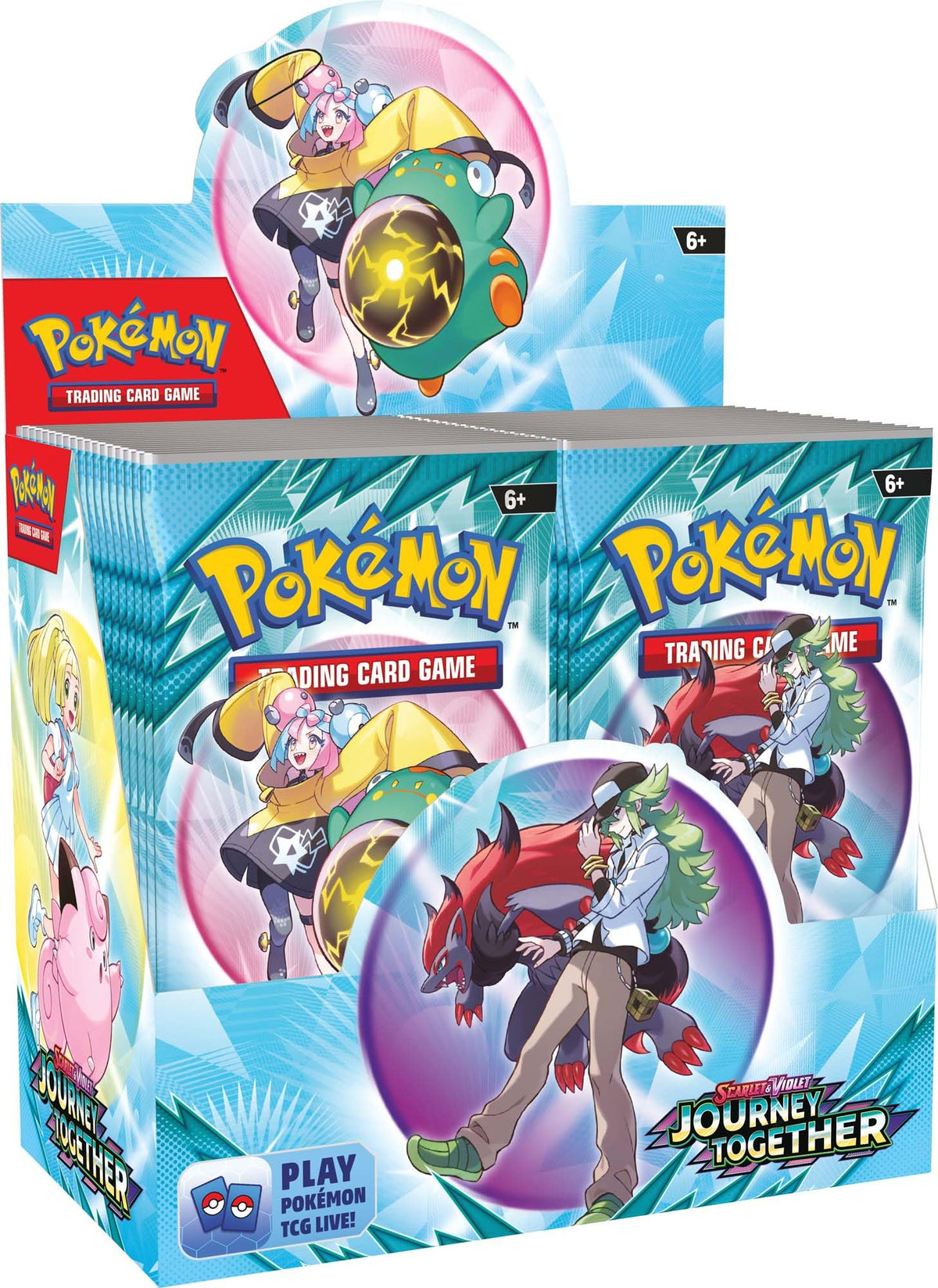 Pokemon TCG: caja de exhibición mejorada de Journey Together Scarlet &amp Violet—Journey Together (36 paquetes)