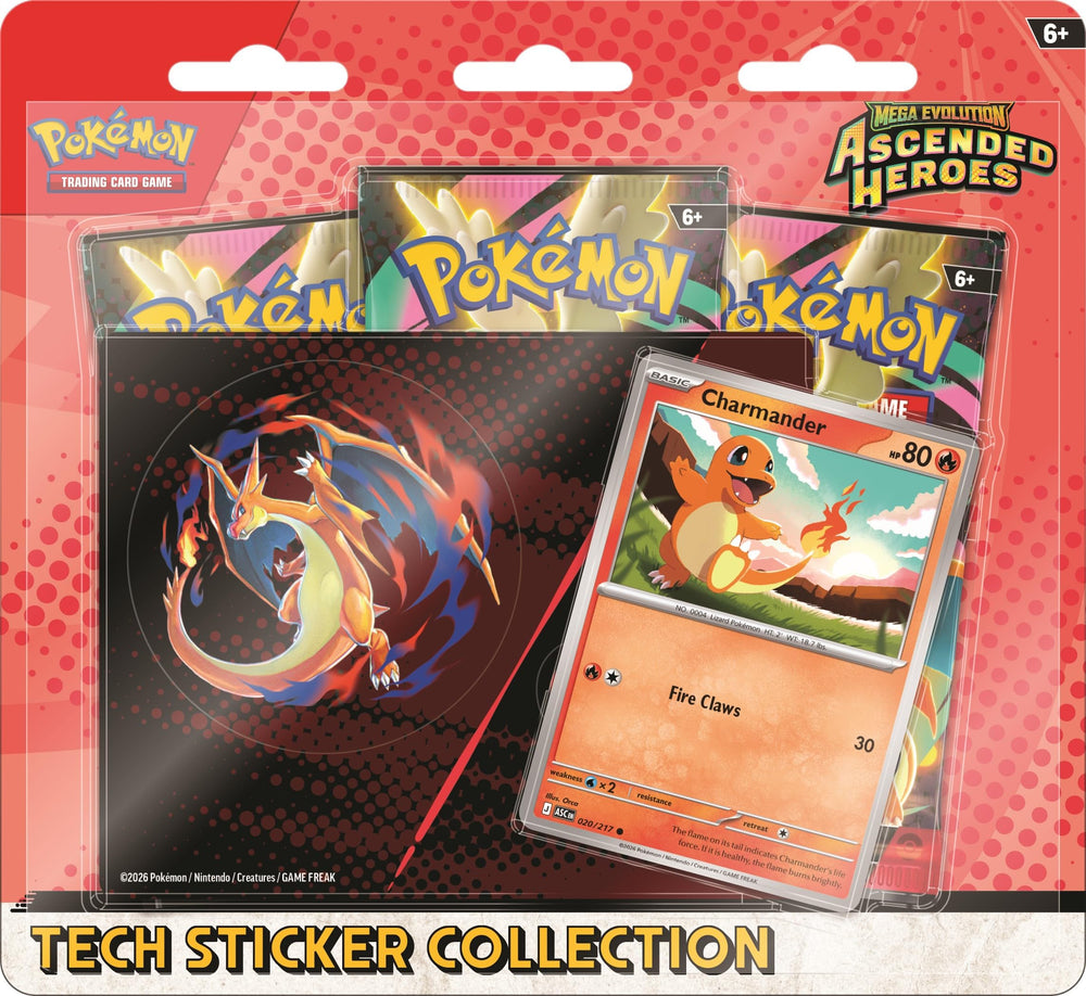 Pokémon TCG: Mega Evolution—Colección de adhesivos tecnológicos de héroes ascendidos
