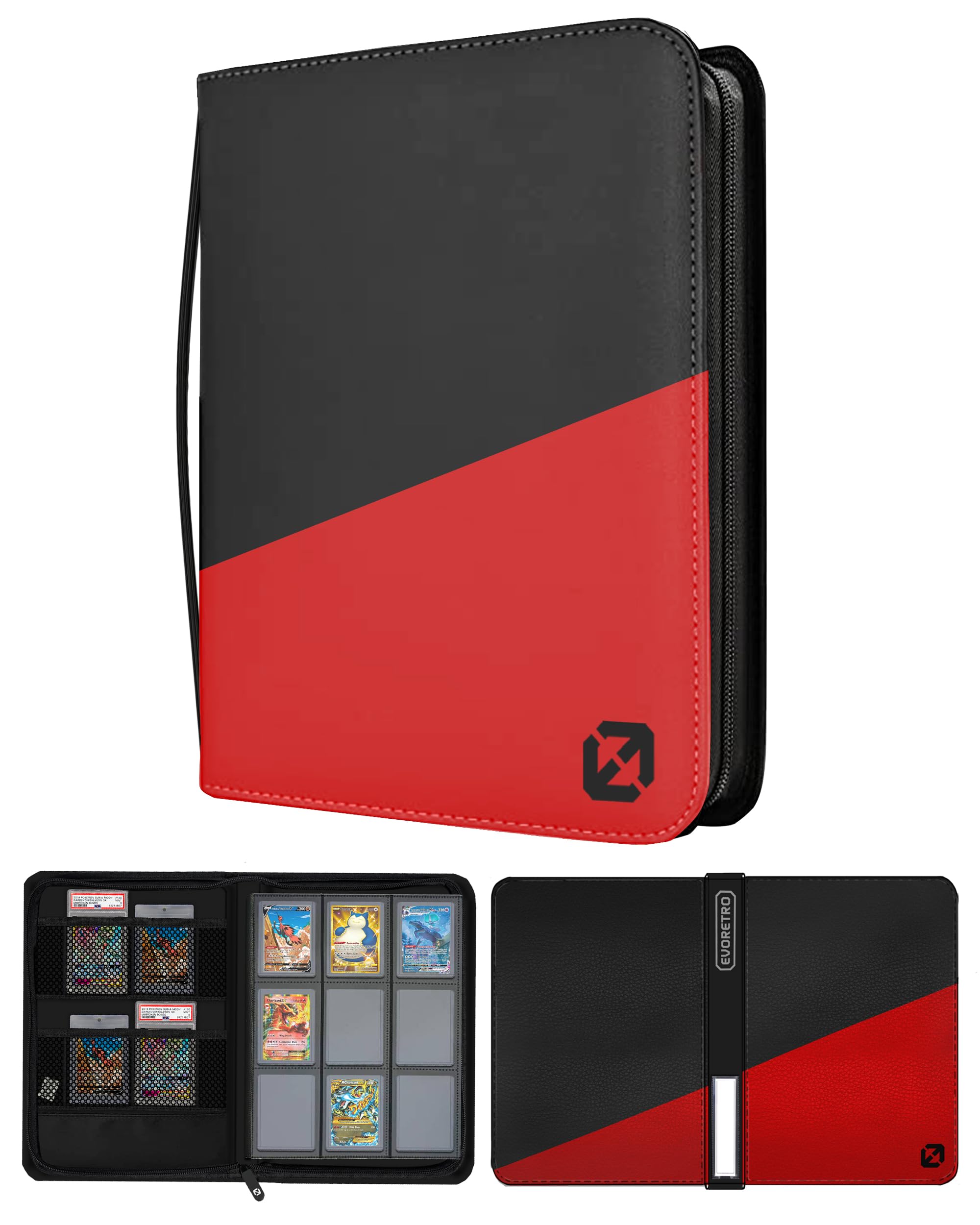 EVORETRO Carpeta Toploader (negro rojo)