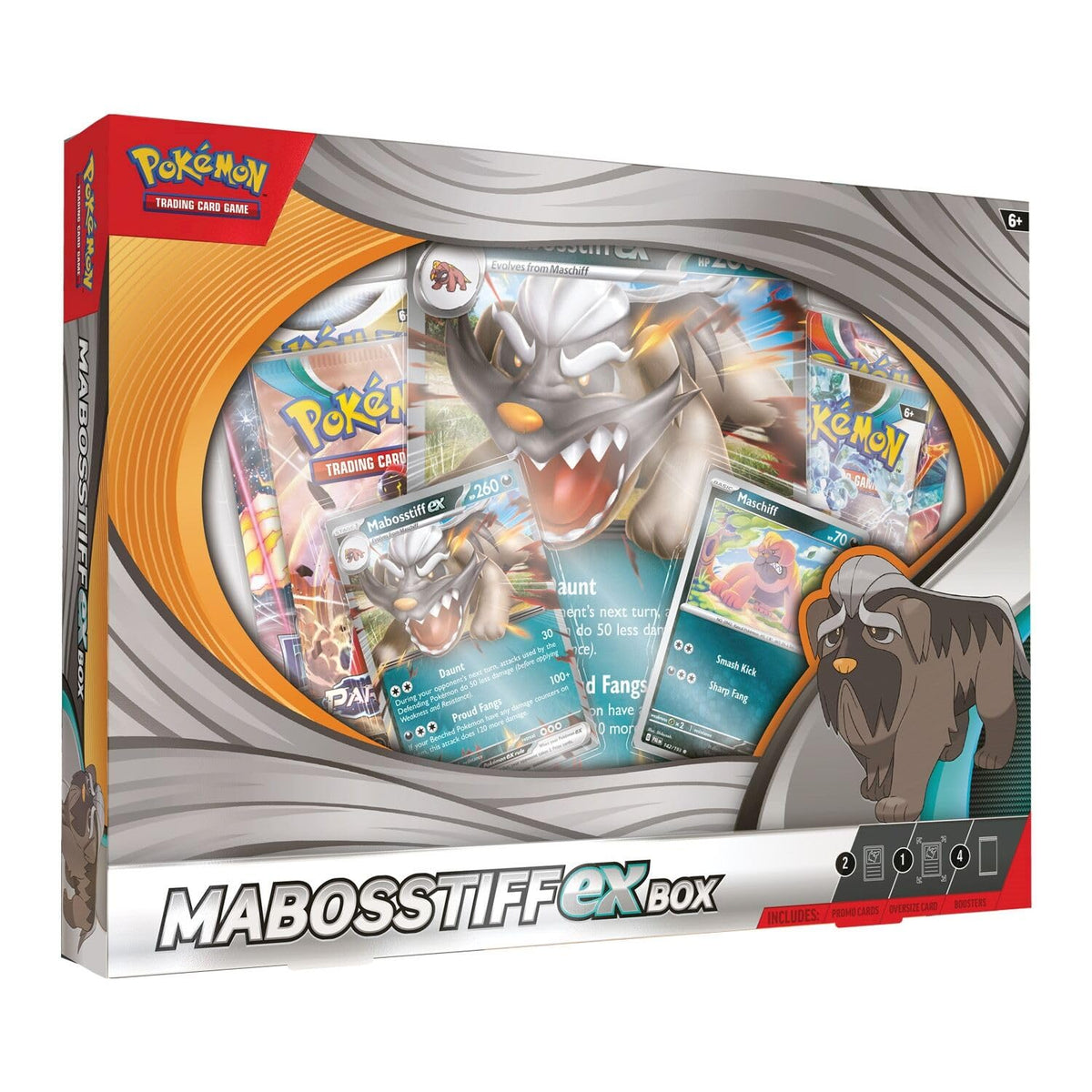 Pokemon TCG: Caja MABOSSTIFF EX - 4 paquetes, promociones