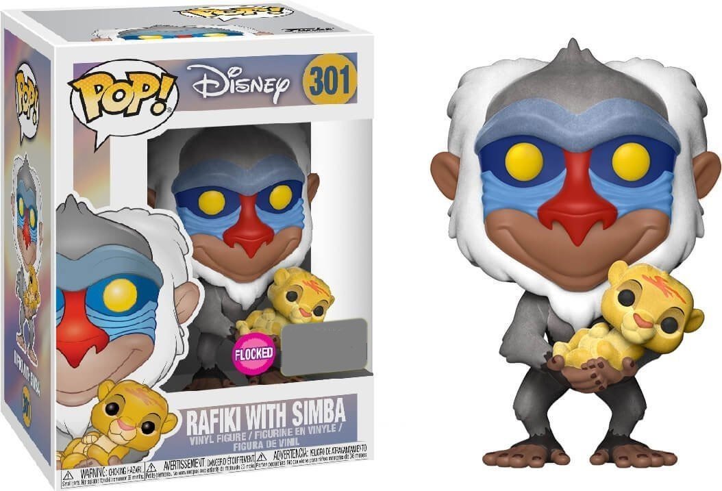 Funko Disney - Colección de vinilo pop del rey león - Figura 301 Rafiki con Simba, 3.5 in, 24570