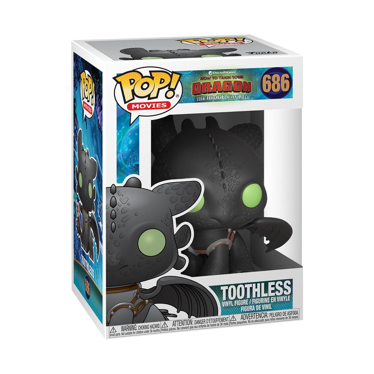 Funko Pop Movies: How to Train Your Dragon 3 - Toothless - Cómo entrenar a tu dragón - Figura de vinilo coleccionable - Idea de regalo - Mercancía oficial - Juguetes para niños y adultos - Fans de
