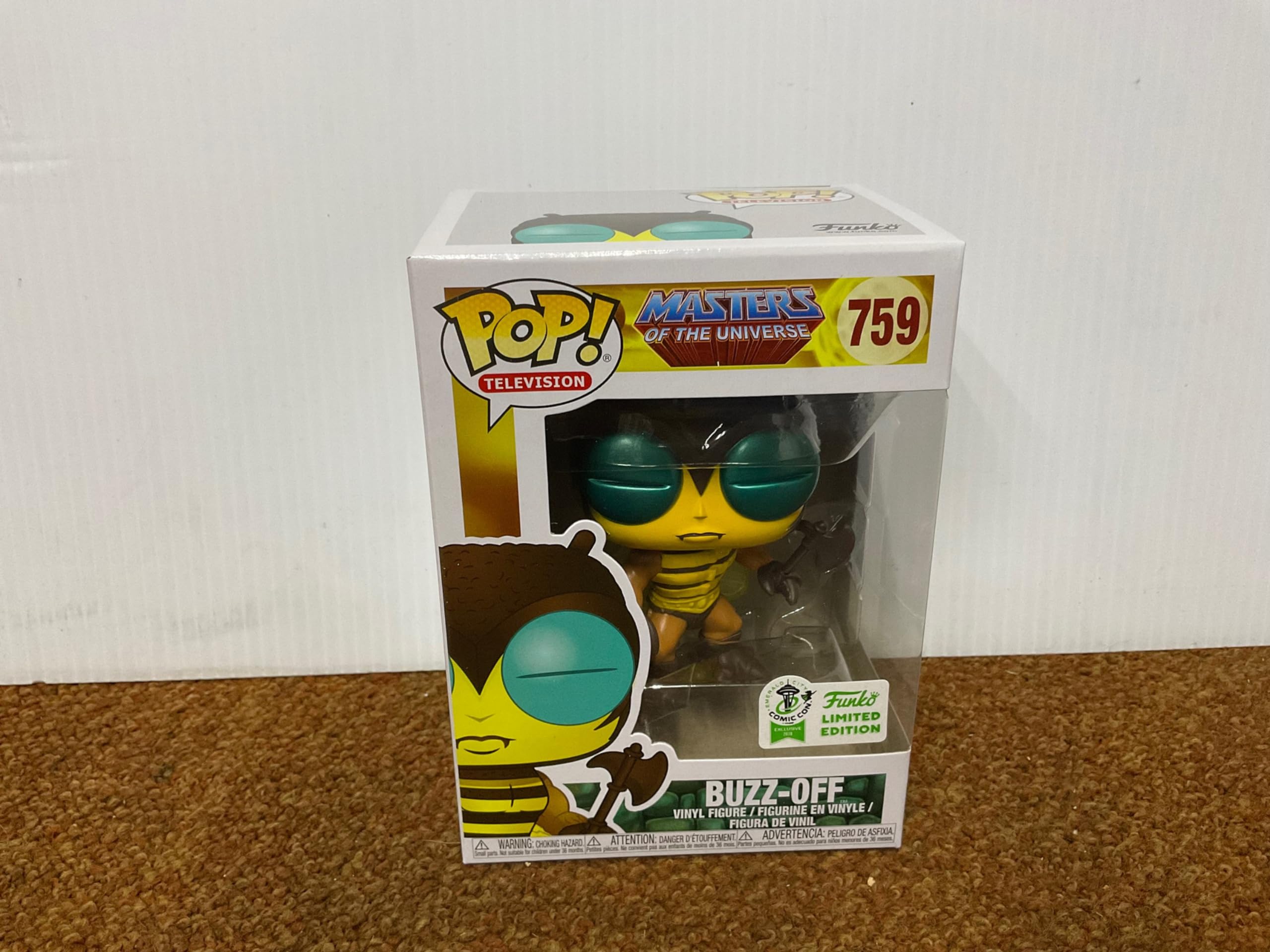 POP! Funko Masters Of The Universe Buzz Off Funko ECCC (calcomanía compartida)