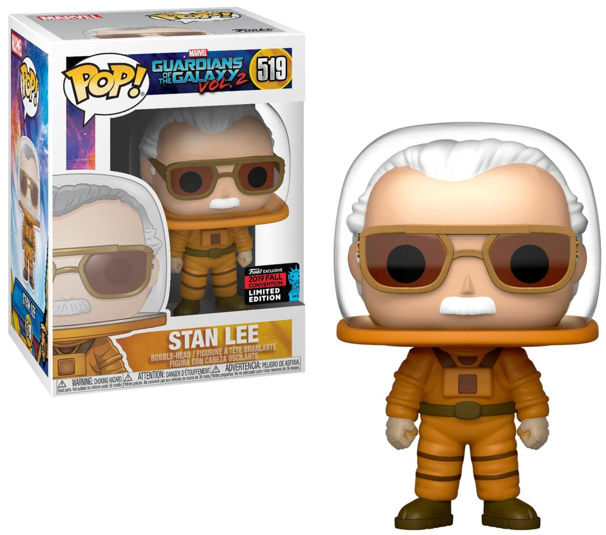 Pop! Funko Convention Exclusive Marvel Guardians of The Galaxy vol.2 519 Cosmonauta Stan Lee con funda protectora gratuita