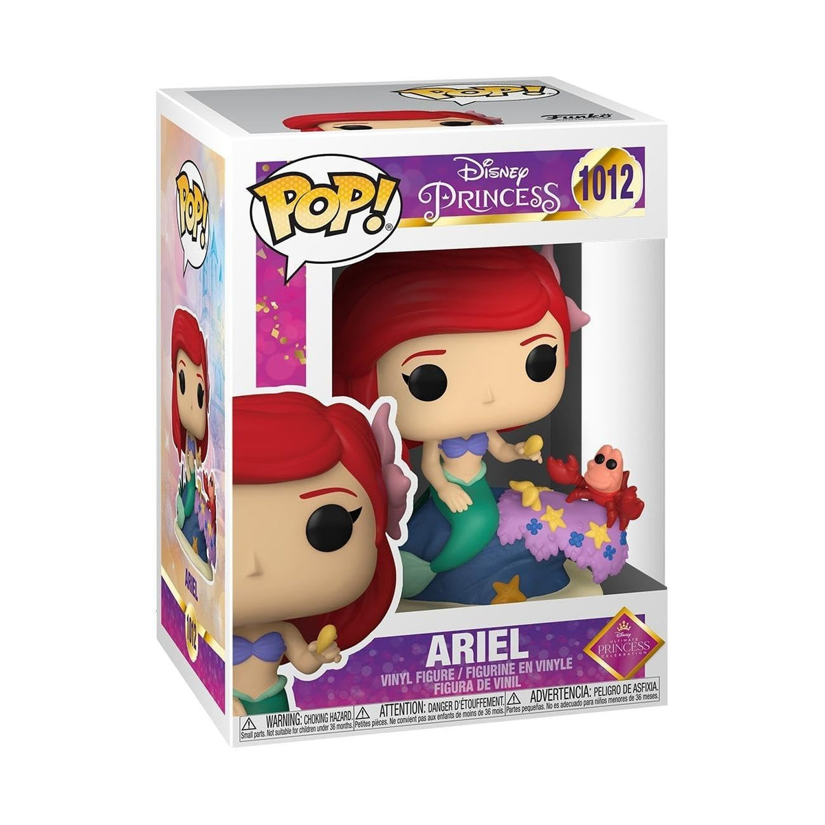 Funko Pop Disney: Ultimate Princess - Ariel, multicolor, estándar, princesas de Disney, figura de vinilo coleccionable, idea de regalo, producto oficial, juguetes para niños y adultos, fanáticos de