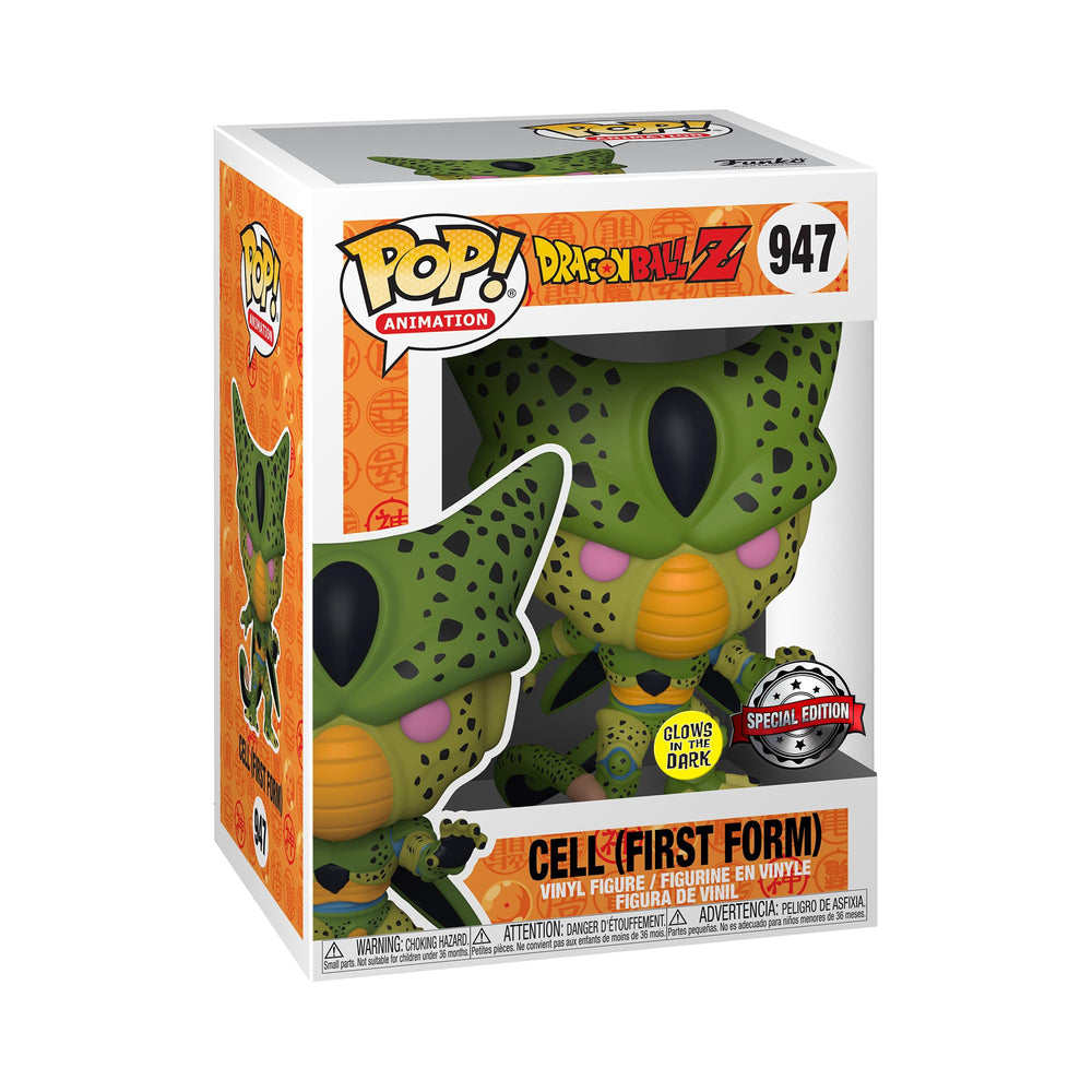 Funko Pop! Animation: DBZ - Cell - (First Form) - Glow in the Dark - Dragon Ball Z - Figura de vinilo coleccionable - Idea de regalo - Productos oficiales - Juguetes para niños y adultos
