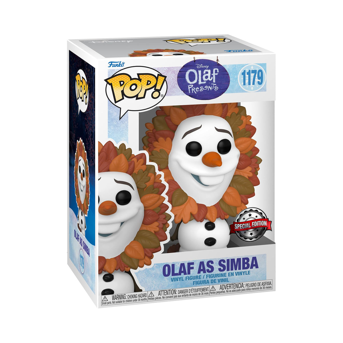 POP Disney!: Olaf Presents - Olaf as Simba, exclusivo de Amazon, multicolor, (61823)
