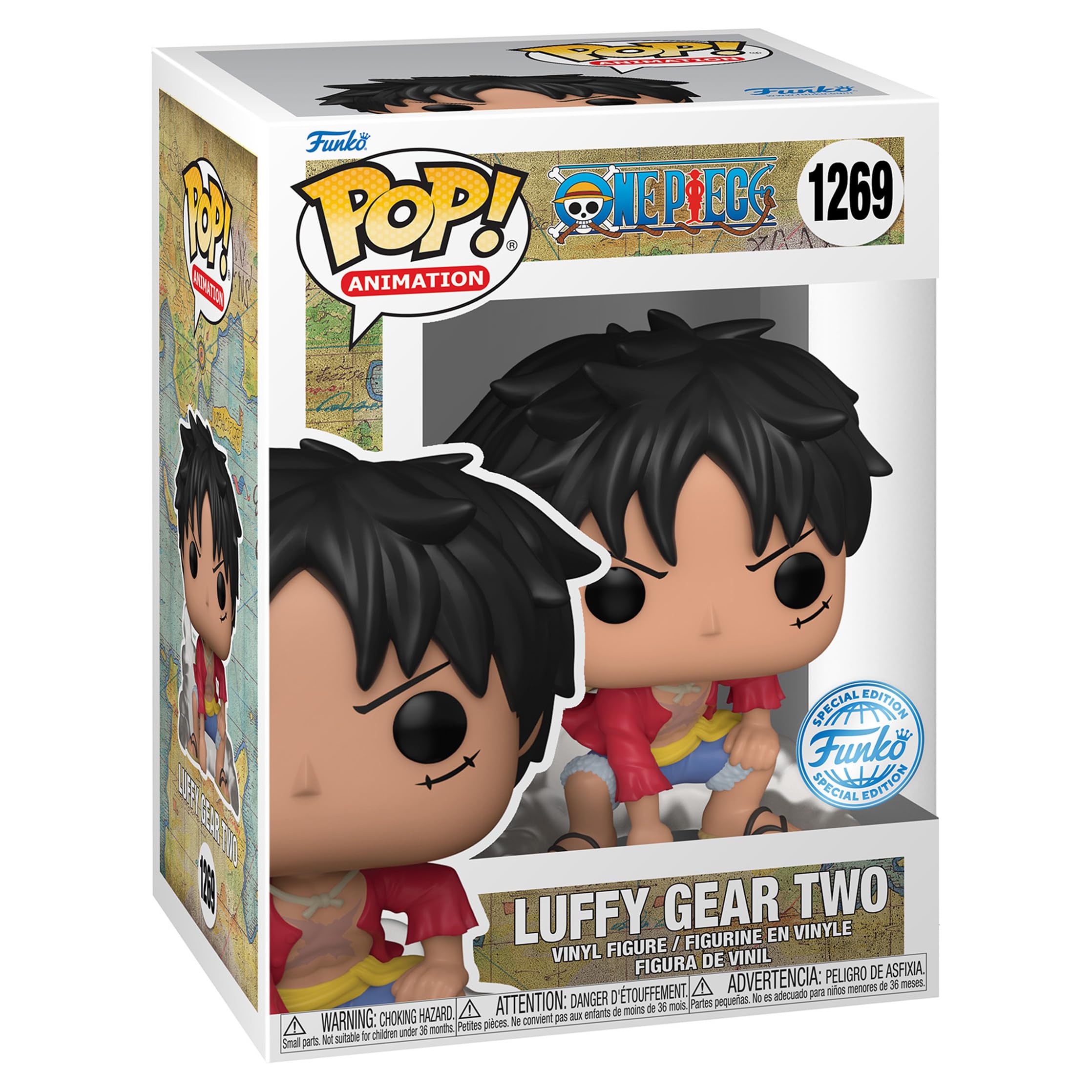 Funko Pop! Animation One Piece Luffy Gear Two - Edición especial Multicolor Figura de vinilo exclusiva 1269 - Common No Chase