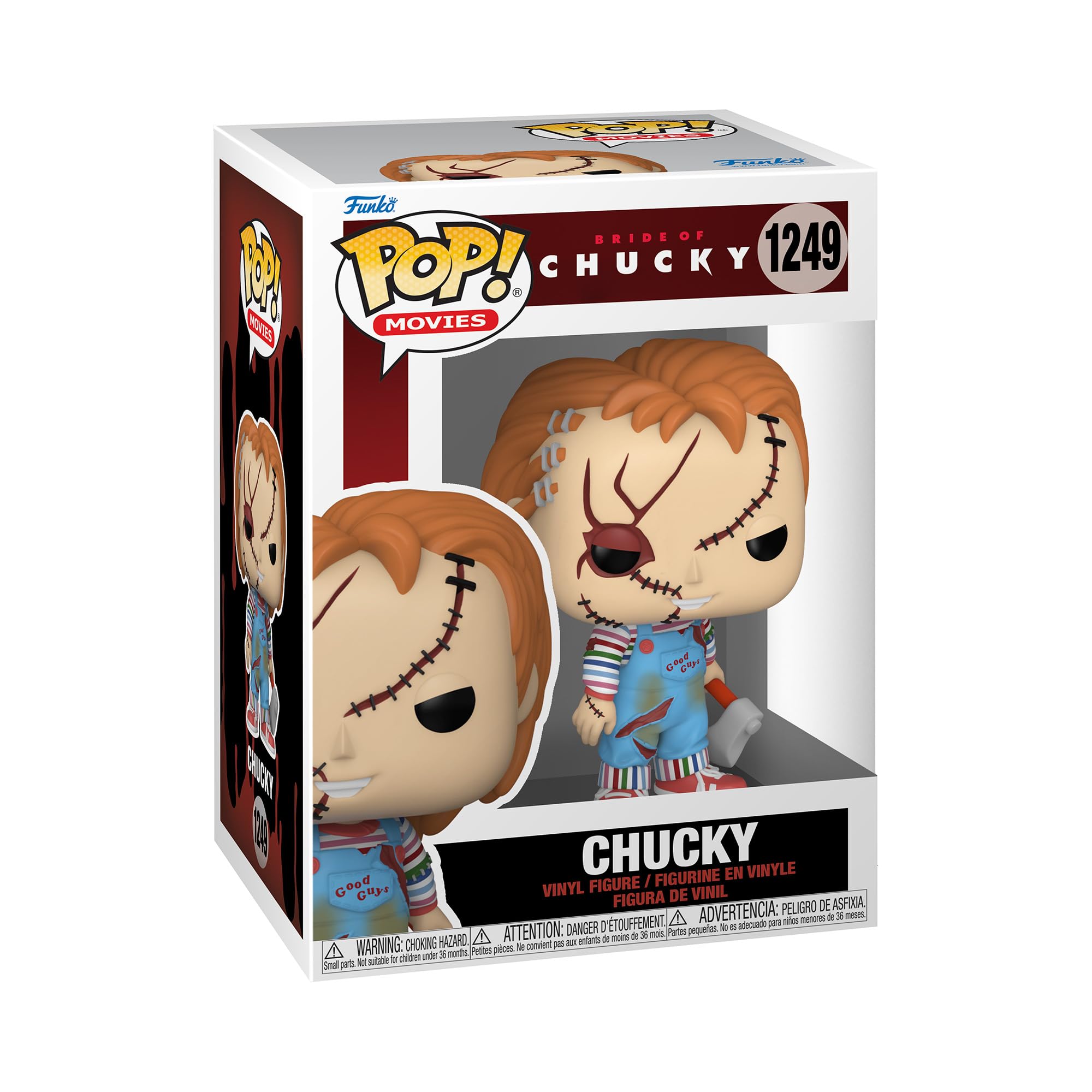 Funko Pop! Movies: Bride of Chucky - Chucky - Figura de vinilo coleccionable - Idea de regalo - Producto oficial - Juguetes para niños y adultos - Fans del terror - Figura modelo para coleccionistas y exhibidores