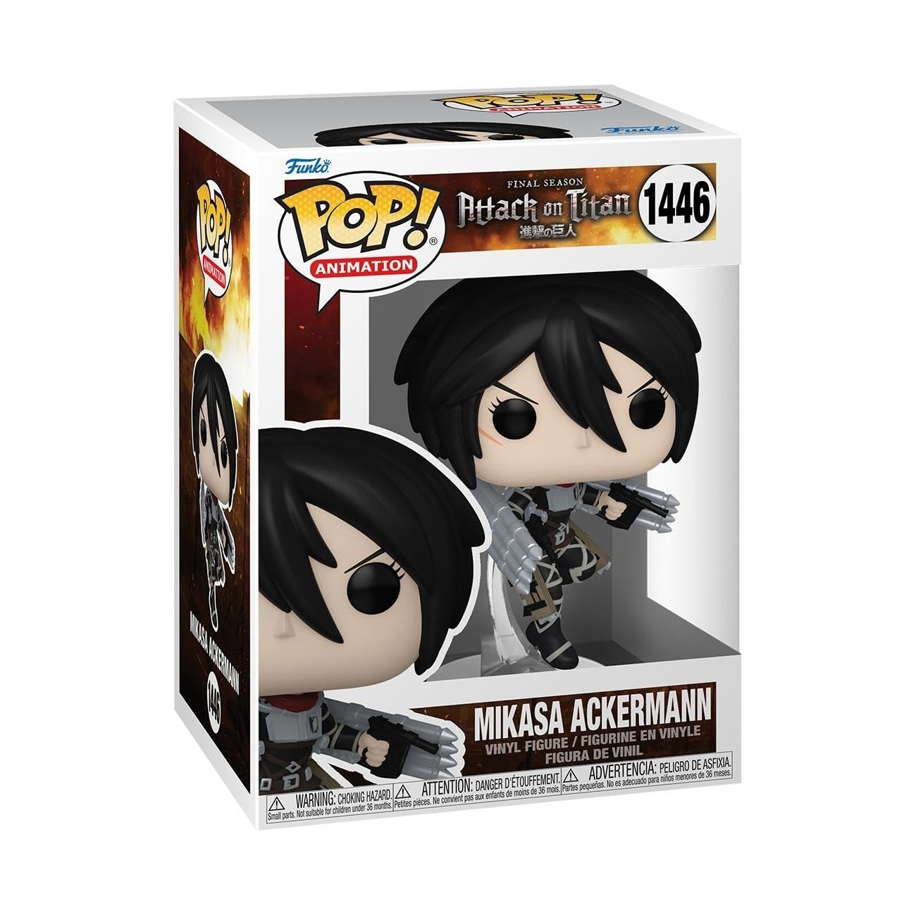 Funko Pop! Animation: Attack on Titan - Mikasa Ackerman - Figura de vinilo coleccionable - Idea de regalo - Producto oficial - para niños y adultos - fanáticos del anime - Figura modelo para coleccionistas y exhibidores