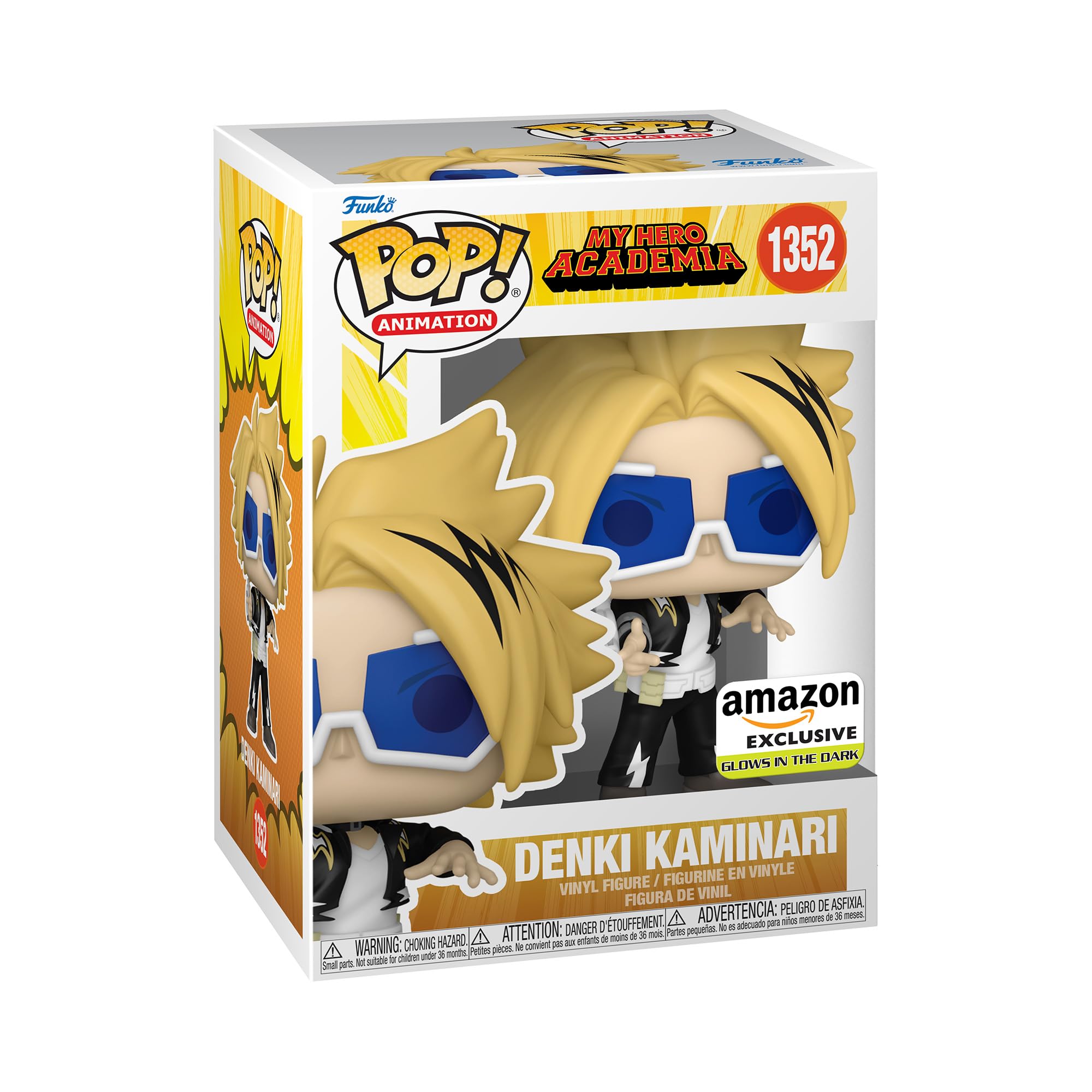 Funko Pop! Animation: MHA - Denki Kaminari - Brillan en la oscuridad - My Hero Academia - Figura de vinilo coleccionable - Idea de regalo - Producto oficial - para niños y adultos - Fans del anime