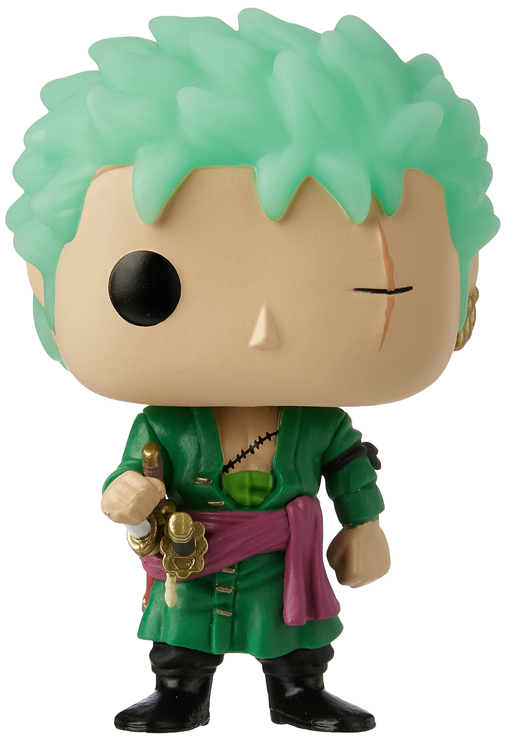 Pop Animation: One Piece - Roronoa Zoro (brilla en la oscuridad) Funko Kody Trading - Figura de vinilo exclusiva