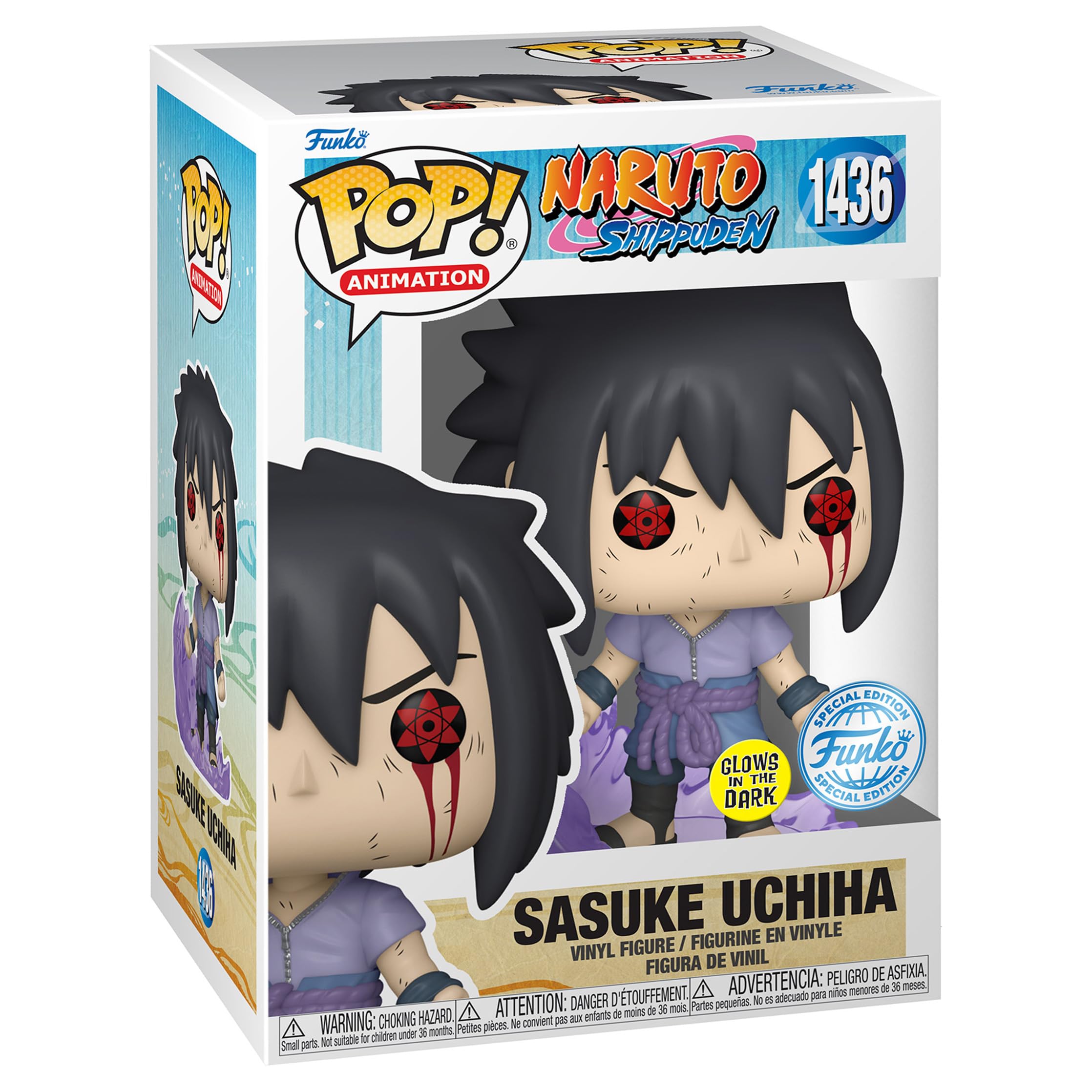 Funko Animación: Naruto Shippuden - Sasuke Uchiha Half Susano (Amaterasu) Edición Especial Multicolor Resplandor Exclusivo 1436 - Brilla en la Oscuridad