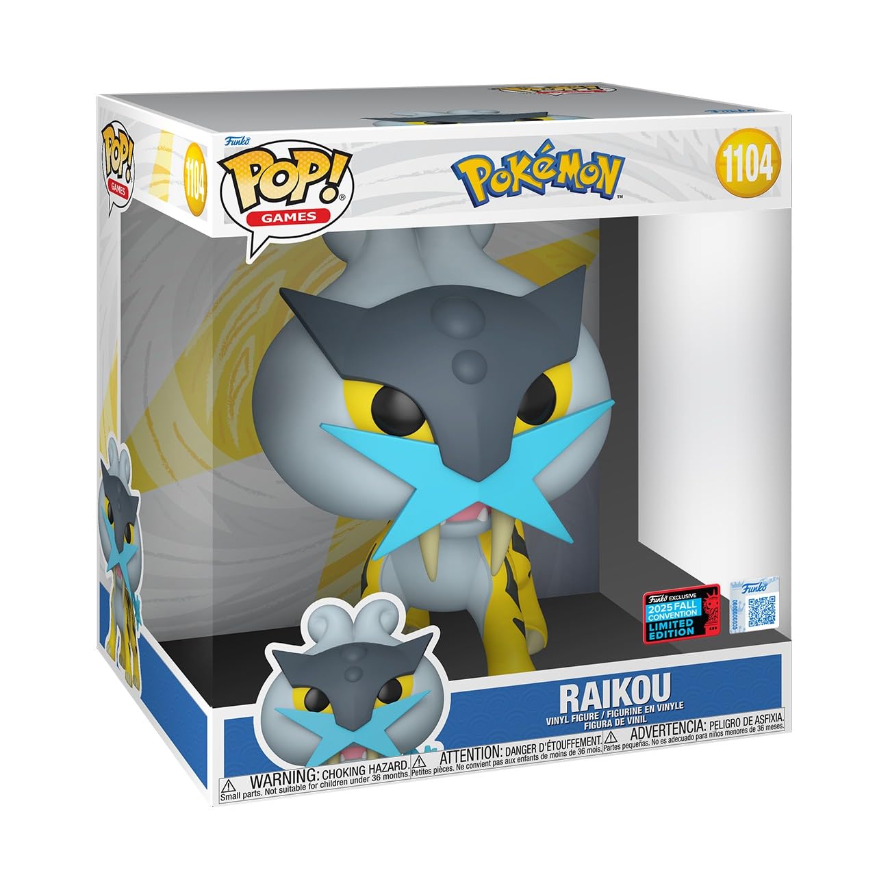 Funko Pop! Jumbo: Pokémon - Raikou - Exclusivo de Amazon - Figura de vinilo coleccionable - Idea de regalo - Producto oficial - Juguetes para niños y adultos