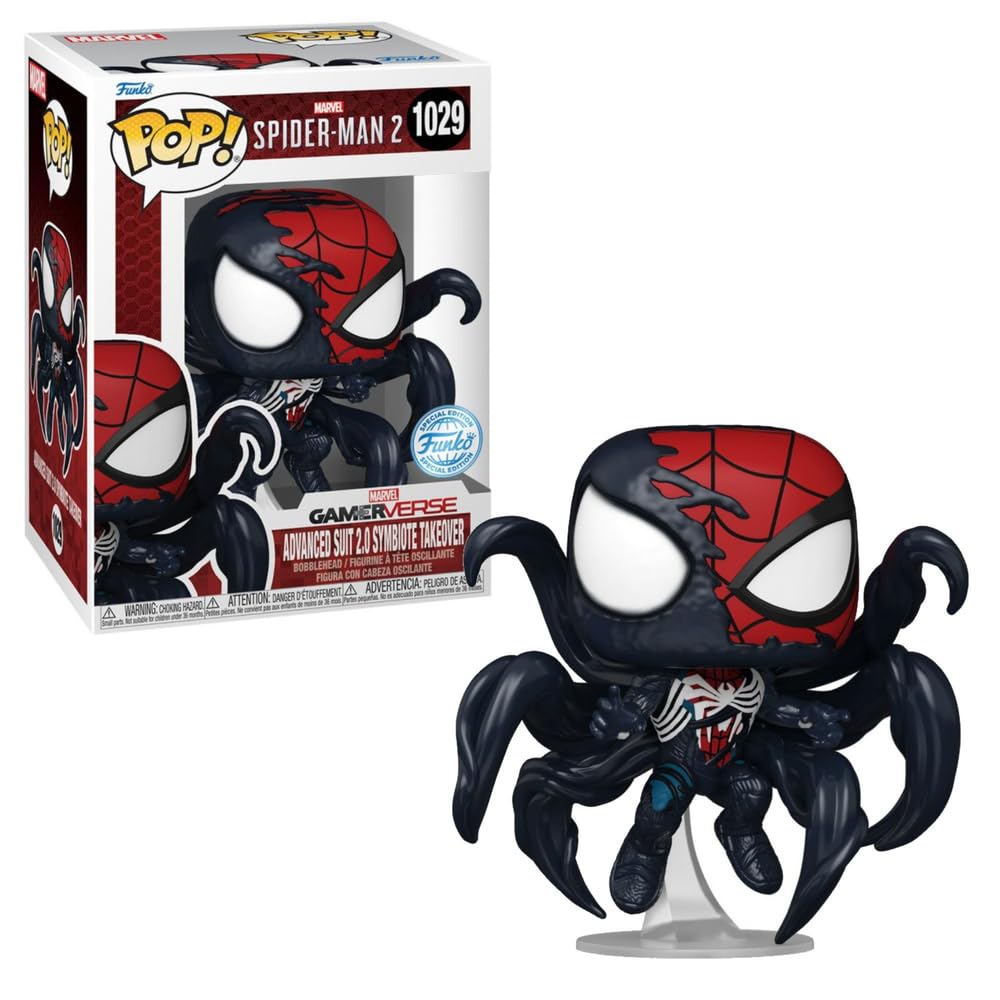Funko Figura Pop Marvel Spider Man Advanced Suit 2.0 Symbiote Takeover