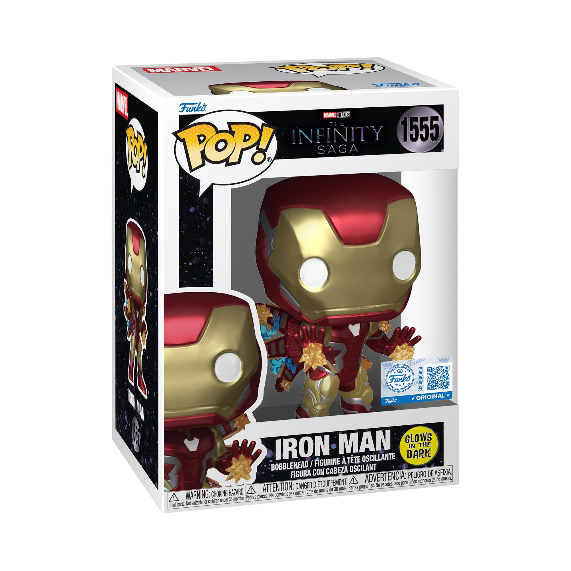 Funko Iron Man (brilla en la oscuridad) Figura de vinilo 1555 Unisex Pop! Estándar