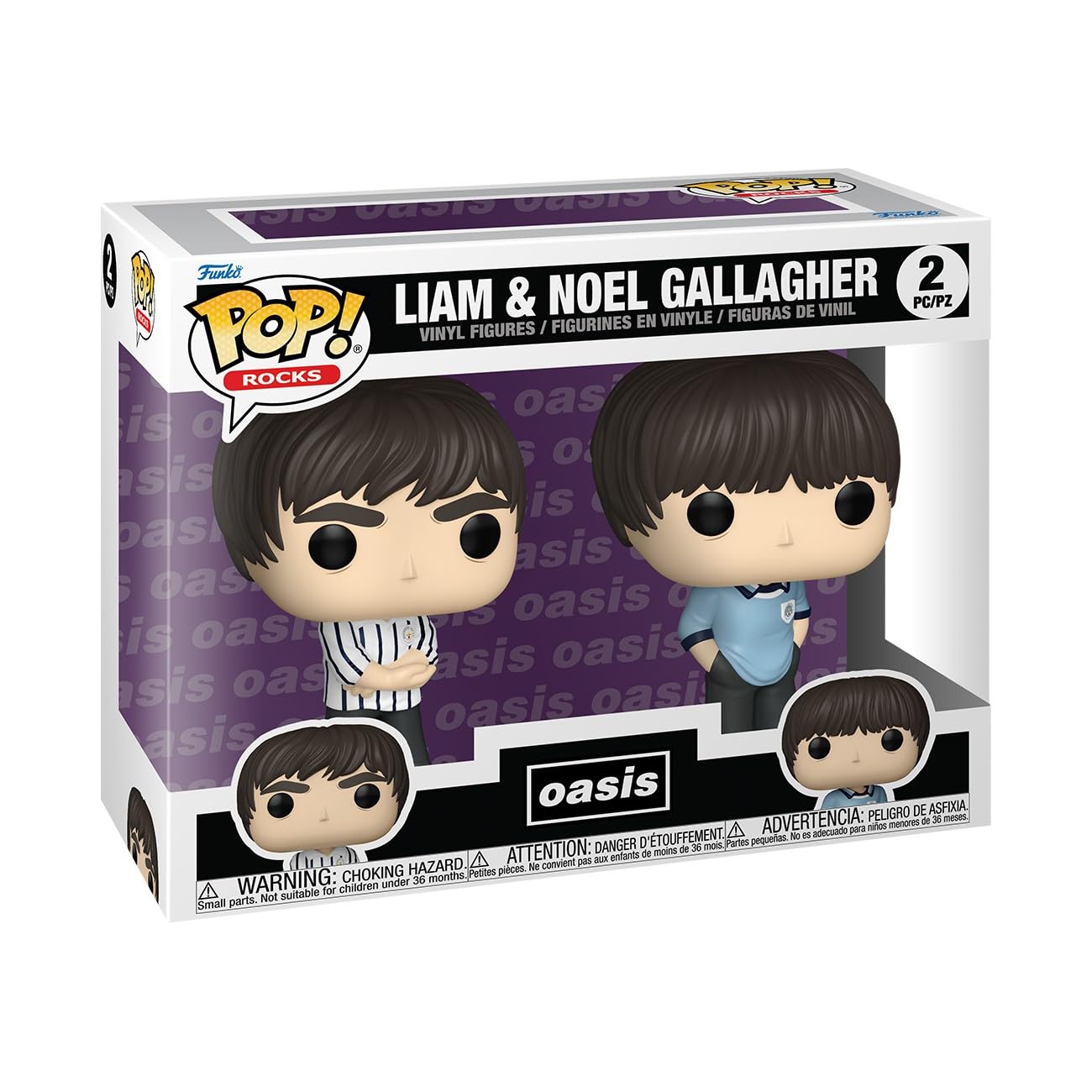 Funko Pop! Rocks: Oasis - Liam &amp Noel Gallagher, paquete de 2 - Figura de vinilo coleccionable - Idea de regalo - Producto oficial - Juguetes para niños y adultos - Fans de la música
