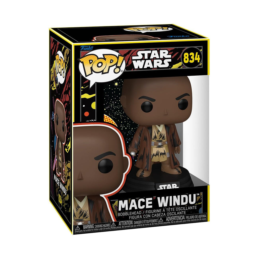 Funko Pop! Star Wars: Mace Windu - (Retro) - Figura de vinilo coleccionable - Idea de regalo - Producto oficial - Juguetes para niños y adultos - Fans de las películas - Figura modelo para