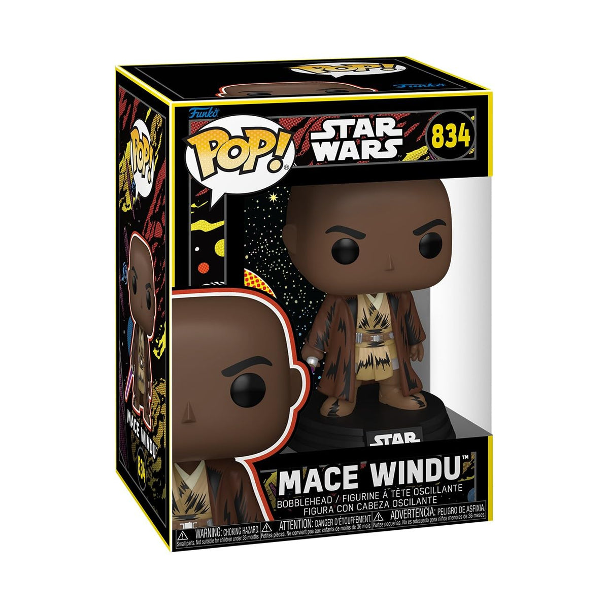 Funko Pop! Star Wars: Mace Windu - (Retro) - Figura de vinilo coleccionable - Idea de regalo - Producto oficial - Juguetes para niños y adultos - Fans de las películas - Figura modelo para