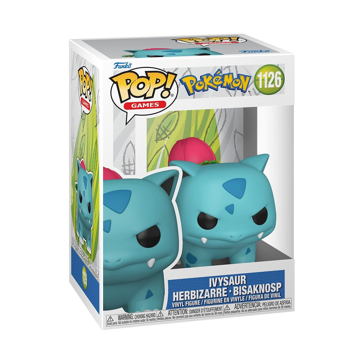 Funko Pop! Games: Pokemon - Ivysaur - Figura de vinilo coleccionable - Idea de regalo - Producto oficial - Juguetes para niños y adultos - Fans de videojuegos - Figura modelo para coleccionistas y